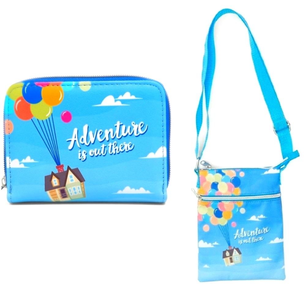 NWT Disney Loungefly Up Passport Crossbody and Wallet